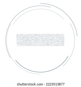 The minus symbol filled with dark blue dots. Pointillism style. Vector illustration on white background