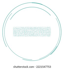 El símbolo menos rellenado con puntos de inclinación. Estilo de puntillismo. Ilustración del vector sobre fondo blanco