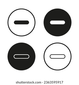 Minus symbol icon set. Vector illustration. EPS 10.