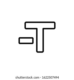 minus text size icon design line style. Perfect for application, web, logo and presentation template
