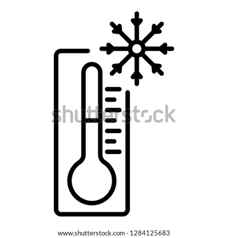 Minus thermometer icon. Outline minus thermometer vector icon for web design isolated on white background