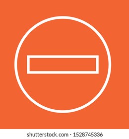 Minus, thin lines web and social media icon, stock vector illustration, EPS10.
