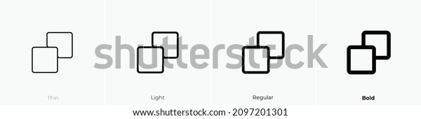 minus the top icon. Thin, Light Regular\
And Bold style design isolated on white\
background