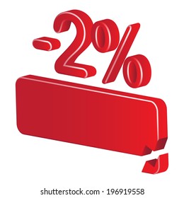 Minus Two Per Cent (red) On A White Background