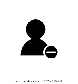 minus user icon. Simple glyph vector of web set for UI and UX, website or mobile application
