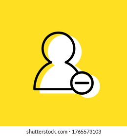 Minus user simple vector icon illustration