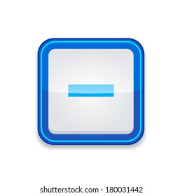 Minus Vector Blue Rounded Corner Square Web Icon Button