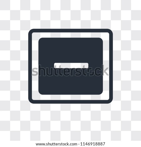 Minus vector icon isolated on transparent background, Minus logo concept
