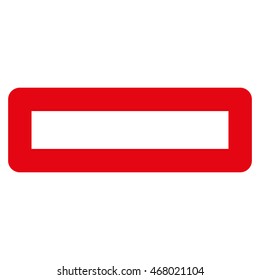 Minus vector icon. Style is contour flat icon symbol, red color, white background.