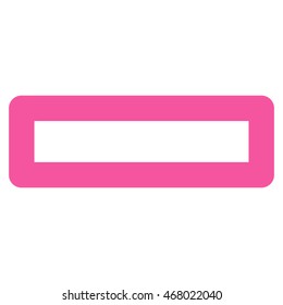 Minus vector icon. Style is contour flat icon symbol, pink color, white background.