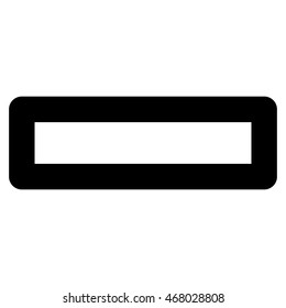 Minus vector icon. Style is outline flat icon symbol, black color, white background.