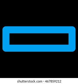 Minus vector icon. Style is stroke flat icon symbol, blue color, black background.