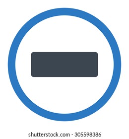 Minus vector icon. This rounded flat symbol is drawn with smooth blue colors on a white background.