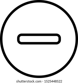 Minus Vector Icon With White Islolated Background
