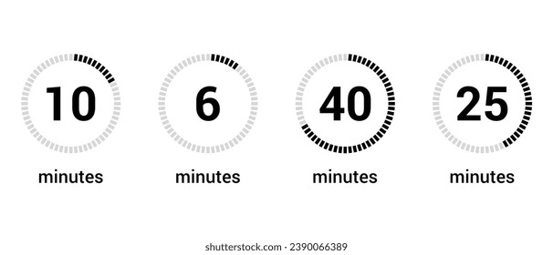 minute clock loading vector display design.