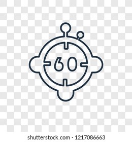 Minute Countdown concept vector linear icon isolated on transparent background, Minute Countdown concept transparency concept in outline style