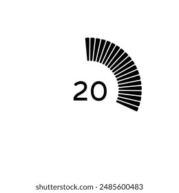 Minutenzähler-Symbol für Illustrator und Grafikdesign