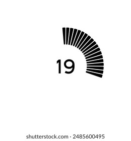 Minute countdown icon for illustrator and graphic design