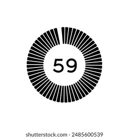 Minute countdown icon for illustrator and graphic design