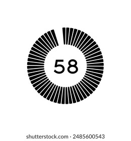 Minute countdown icon for illustrator and graphic design