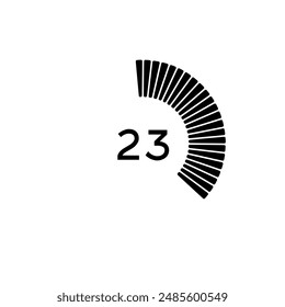 Minute countdown icon for illustrator and graphic design