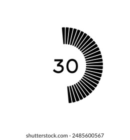 Minute countdown icon for illustrator and graphic design