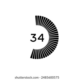 Minute countdown icon for illustrator and graphic design