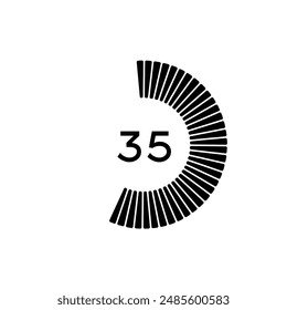 Minute countdown icon for illustrator and graphic design