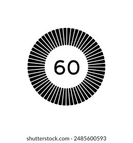Minute countdown icon for illustrator and graphic design