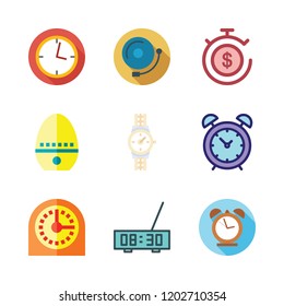 minute icon set. vector set about timer, clock, alarm clock and wristwatch icons set.