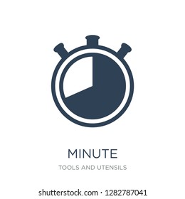 minute icon vector on white background, minute trendy filled icons from Tools and utensils collection, minute vector illustration