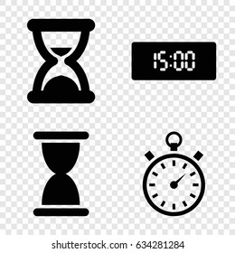 Minute icons set. set of 4 minute filled icons such as stopwatch, hourglass