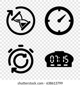 Minute icons set. set of 4 minute filled icons such as clock, hourglass, digital clock