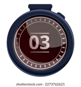 Minute stopwatch icon cartoon vector. Timer clock. Sport time