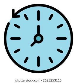 Minute stopwatch icon. Outline minute stopwatch vector icon color flat isolated