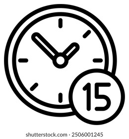 Ilustración de icono de minuto, hora y fecha