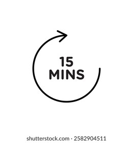 Minute timer icon Flat fill set collection