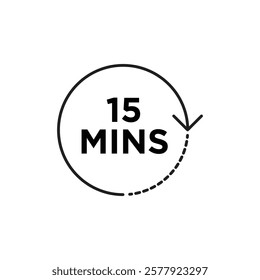 Minute timer icon Flat illustration sign