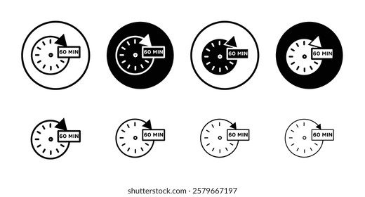 Minute timer icon Outline thin set pack series