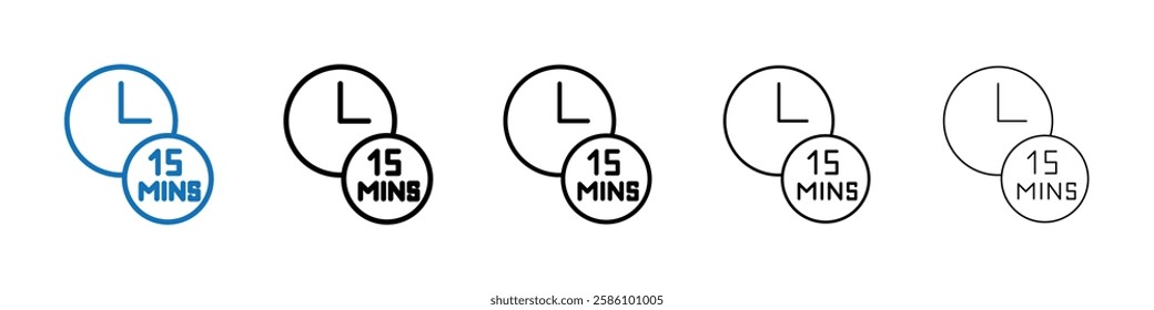 Minute timer icon Outline vector logo for web ui