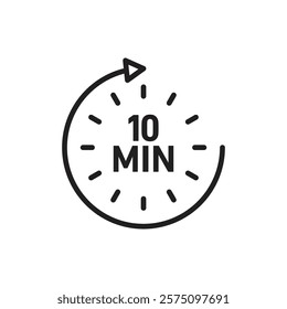 Minute timer icon Simple thin outline