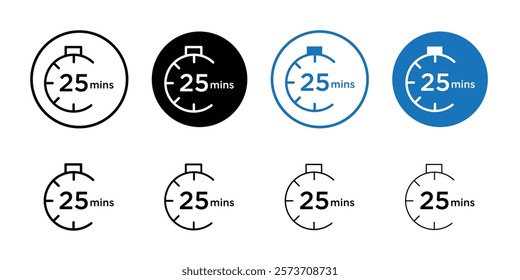 Minute timer icon Thin line art isolated