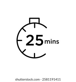 Minute timer icon Thin line art isolated