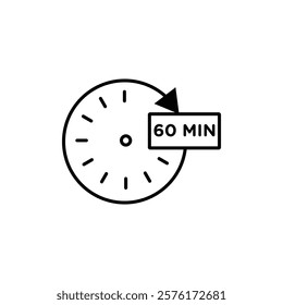 Minute timer icon vector outline logo sign