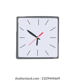 minute wall clock cartoon. object second, office modern, timer pointer minute wall clock sign. isolated symbol vector illustration