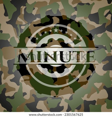 Minute written on a camo texture. Vector Illustration. Detailed. 