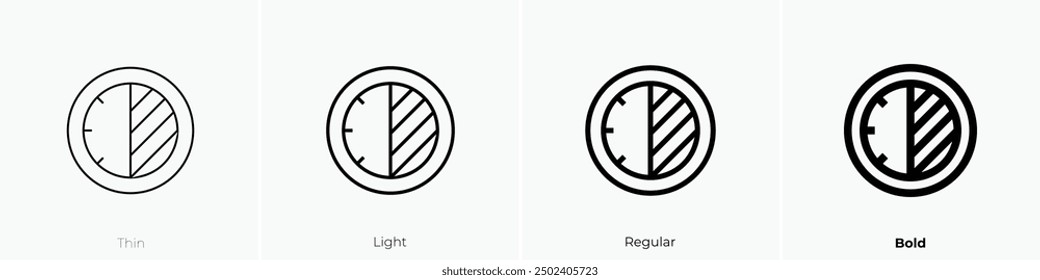 minutes icon. Thin, Light Regular And Bold style design isolated on white background