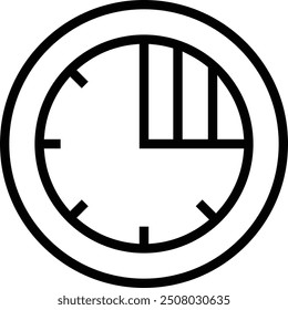 Icono de minutos. Diseño de estilo lineal delgado aislado sobre fondo blanco