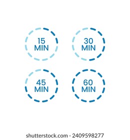 Minutes timers Clocks set , Timer set, min icon design.