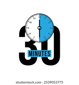 Minutes vectors, 30 timer minutes symbol, clock, stopwatch, cooking time, countdown free icon